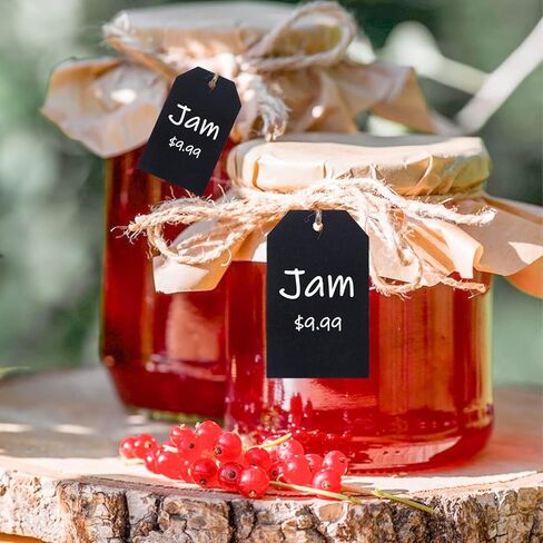 Chalkboard Tags Hanging, Mini Wooden Chalkboard Tags Double Sided Erasable Hanging Board Labels with String Twine, Hanging Chalkboard Labels for Baskets Storage Bins (15 Pack) in Kuwait