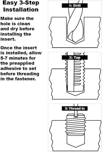 E-Z LOK أداة إصلاح الخيط المعدني وإدراج مترابطة من الفولاذ المقاوم للصدأ جدار رقيق 10-32 × 5/16-24 in Kuwait