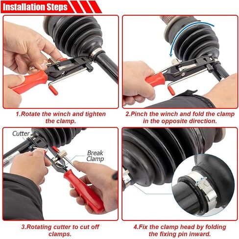 CV Joint Boot Clamp Pliers Set - Hose Band Cut-off Pliers, Automotive Hose Axle Pliers Universal Adjustable CV Ear Clamp Banding Tool Kit, Heavy Duty Vacuum Hose Clamping Repair Tools for Car ATV UTV in Saudi Arabia