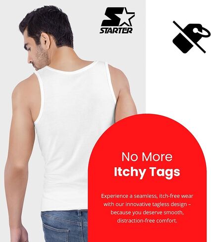 Starter 5-Pack Men's Essential Tank Tops, Undershirts – Breathable, Tagless, Cotton Mens T Shirt in Saudi Arabia