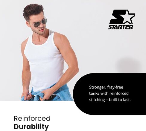 Starter 5-Pack Men's Essential Tank Tops, Undershirts – Breathable, Tagless, Cotton Mens T Shirt in Saudi Arabia