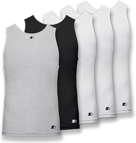 Starter 5-Pack Men's Essential Tank Tops, Undershirts – Breathable, Tagless, Cotton Mens T Shirt in Saudi Arabia