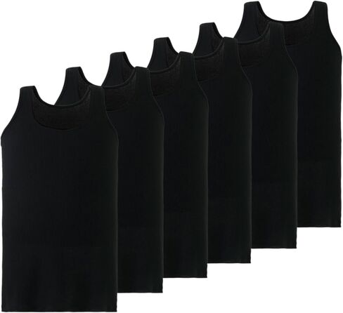 Mody Men's Undershirt Ribbed Tank Top, Crew Neck Cotton Mens Tank Tops, White Cotton Undershirt, Tagless Muscle Shirt 6 Pack in Saudi Arabia