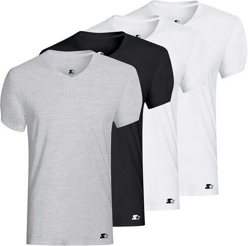 Starter 4-Pack Men's Essential V-Neck Undershirts – Breathable, Tagless, Cotton Mens T Shirt in Saudi Arabia