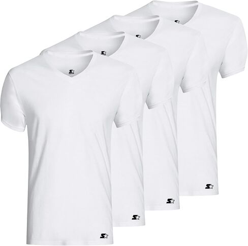 Starter 4-Pack Men's Essential V-Neck Undershirts – Breathable, Tagless, Cotton Mens T Shirt in Saudi Arabia