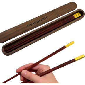Walnut Chopsticks Reusable Engraved With Personalized Names Classic or Japanese Chinese Style Wood Chopsticks Dinnerware Utensils Wedding Birthday Gift in Kuwait