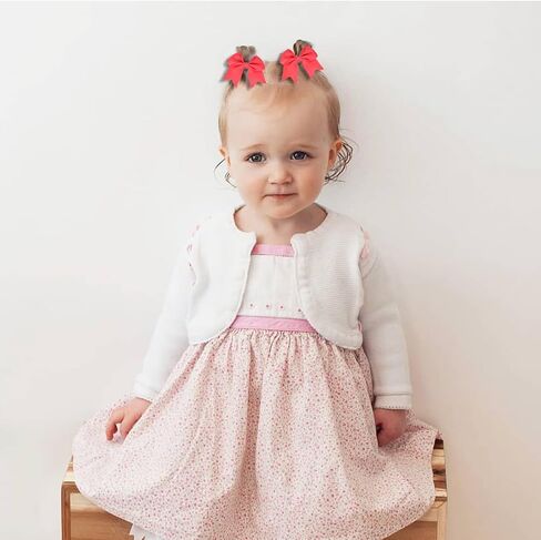50PCS 2 Inches Baby Hair Ties, Toddler Hair Ties with Bows, Elastic Ponytail Holders Mini Small For Baby Girls Infants (Red Hair Ties-A) in Saudi Arabia
