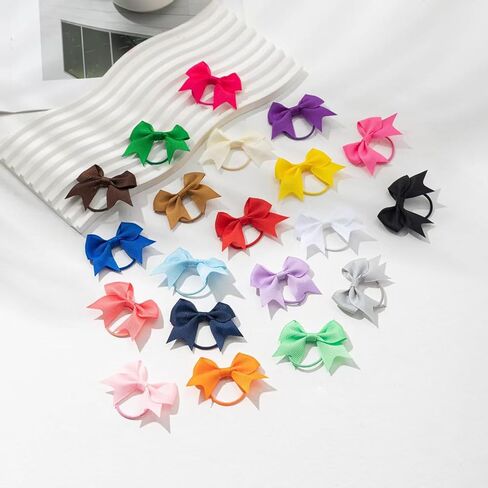 50PCS 2 Inches Baby Hair Ties, Toddler Hair Ties with Bows, Elastic Ponytail Holders Mini Small For Baby Girls Infants (Red Hair Ties-A) in Saudi Arabia