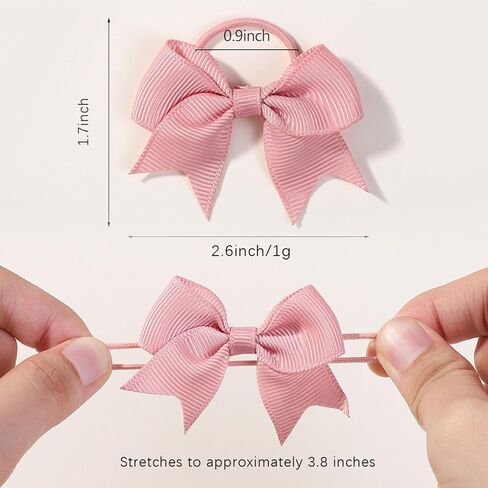 50PCS 2 Inches Baby Hair Ties, Toddler Hair Ties with Bows, Elastic Ponytail Holders Mini Small For Baby Girls Infants (Red Hair Ties-A) in Saudi Arabia