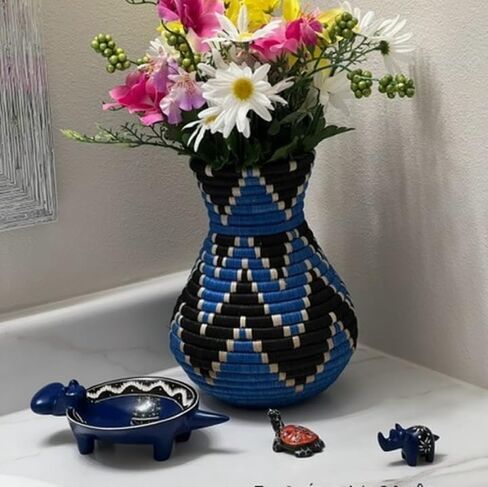 سلة سيزال منسوجة يدويًا مزهرية سلة زخرفية مصنوعة يدويًا مزهرية زهرة ديكور المنزل مركزية زين تصاميم الفنون والحرف (طور طبيعية) in Kuwait