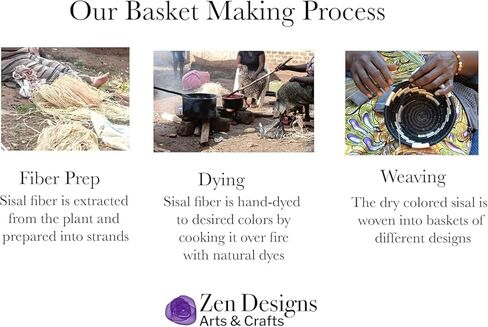 سلة سيزال منسوجة يدويًا مزهرية سلة زخرفية مصنوعة يدويًا مزهرية زهرة ديكور المنزل مركزية زين تصاميم الفنون والحرف (طور طبيعية) in Kuwait