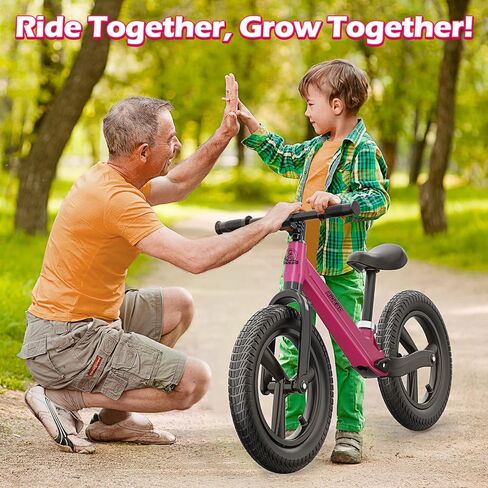 Ridego 14 Inch Balance Bike for Kids 3-7 Year Old,Lightweight Kids Bike with Adjustable Seat, Push Bicycle with Air Rubber Tires，Ride-on Toys Birthday Gift,Black in Kuwait