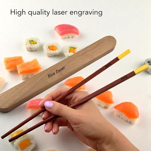 Walnut Chopsticks Reusable Engraved With Personalized Names Classic or Japanese Chinese Style Wood Chopsticks Dinnerware Utensils Wedding Birthday Gift in Kuwait