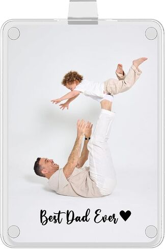 مقطع مقاورة عيد الأب المخصصة - أفضل أبي على الإطلاق إطار صورة السيارة | Polaroid Style Car Car Photo Clip | مخصصة هدية حامل صورة Sun Sun Visor لأبي من الابن أو الابنة in Kuwait