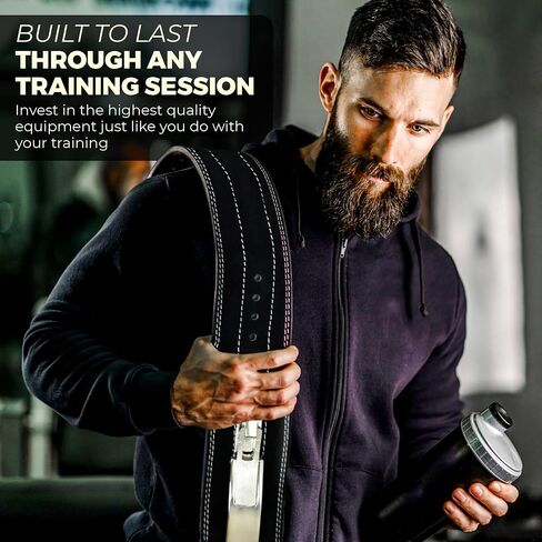 Flexz Litness Lever رفع الأوزان جلد حزام - 10 مم 13 ملم أحزمة صالة الألعاب الرياضية للرجال والنساء - دعم أسفل الظهر لرفع الأثق in Saudi Arabia