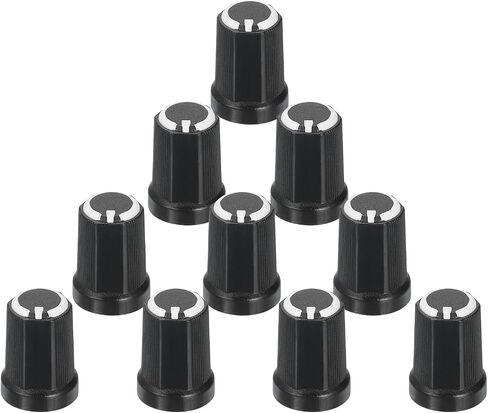 MECCANIXITY 10Pcs 6mm / 0.24" Shaft Hole Knob Guitar Amplifier Push on Fit Knobs, Potentiometer Control Purple for Volume Tone Control, Guitar Bass Parts, Chrome in Saudi Arabia