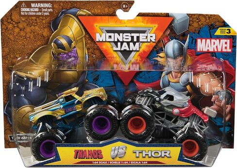 Monster Jam, Marvel Official Captain America Vs. Black Panther Die-Cast Monster Trucks, 1:64 Scale, Kids Toys for Boys and Girls Ages 3 and up in Saudi Arabia