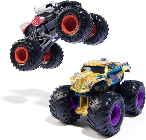 Monster Jam, Marvel Official Captain America Vs. Black Panther Die-Cast Monster Trucks, 1:64 Scale, Kids Toys for Boys and Girls Ages 3 and up in Saudi Arabia