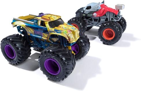 Monster Jam, Marvel Official Captain America Vs. Black Panther Die-Cast Monster Trucks, 1:64 Scale, Kids Toys for Boys and Girls Ages 3 and up in Saudi Arabia