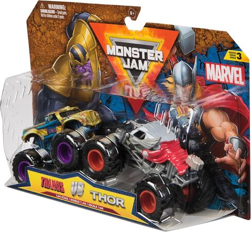 Monster Jam, Marvel Official Captain America Vs. Black Panther Die-Cast Monster Trucks, 1:64 Scale, Kids Toys for Boys and Girls Ages 3 and up in Saudi Arabia