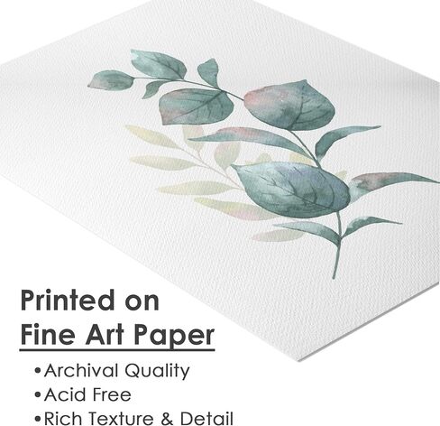 Botanical Watercolor Art Prints (Set of 4) - 11x14 (Unframed) | Boho Leaves and Flowers Wall Decor | Minimalist Floral Artwork for your Home, WFH Office, Kitchen, Dining Room, Bedroom, and Bathroom in Saudi Arabia