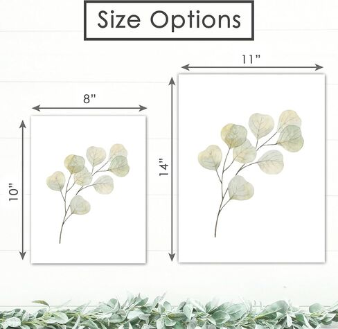 Botanical Watercolor Art Prints (Set of 4) - 11x14 (Unframed) | Boho Leaves and Flowers Wall Decor | Minimalist Floral Artwork for your Home, WFH Office, Kitchen, Dining Room, Bedroom, and Bathroom in Saudi Arabia