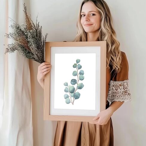 Botanical Watercolor Art Prints (Set of 4) - 11x14 (Unframed) | Boho Leaves and Flowers Wall Decor | Minimalist Floral Artwork for your Home, WFH Office, Kitchen, Dining Room, Bedroom, and Bathroom in Saudi Arabia