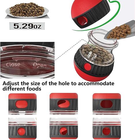 Dog Dispensing Cognitive Toy Pet Treat Food Dispenser Boredom Ball Toys Keep Busy Puzzle Interactive Feeder Toy with Adjustable Food Dispenser Suitable for Small Medium Large Dogs, Not for Chewing in Kuwait