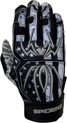 Spiderz Hybrid Baseball/Softball Batting Gloves, Black/Pink in Saudi Arabia