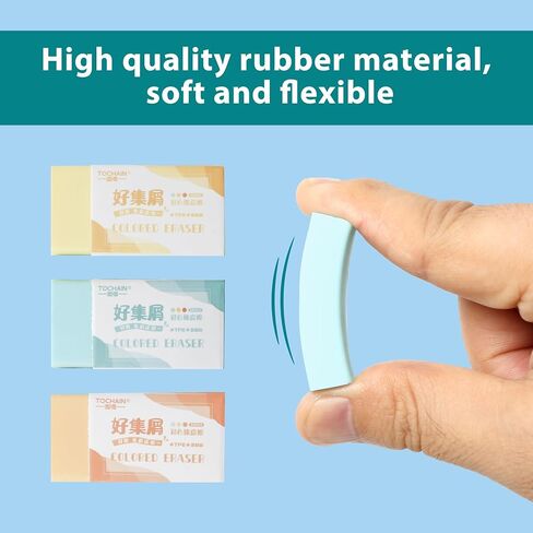 20 Pack Gradient Erasers,Teardrop Shape Pencil Eraser for Kids,Ideal for Art, Writing,School & Office in Kuwait