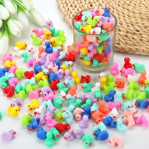 240 PCS بريق راتنج ميني البط ، شخص صغير ملون من البط البلاستيكية الصغيرة لإخفاء حيوانات راتنج صغيرة كبيرة للمنظر الطبيعي المصغر حوض الدم دمى الجنية للملحقات الخيالية in Kuwait