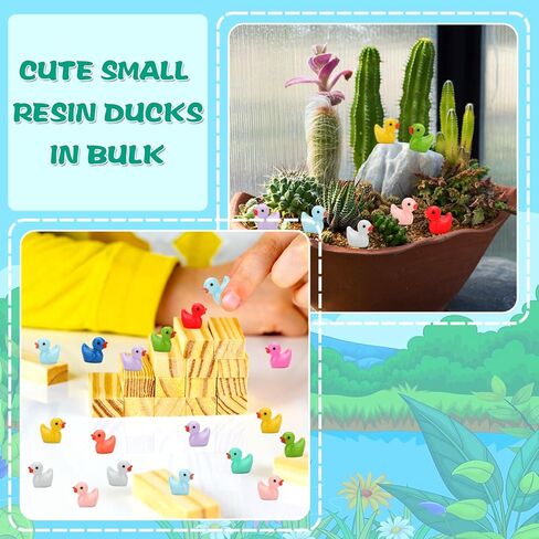 240 PCS بريق راتنج ميني البط ، شخص صغير ملون من البط البلاستيكية الصغيرة لإخفاء حيوانات راتنج صغيرة كبيرة للمنظر الطبيعي المصغر حوض الدم دمى الجنية للملحقات الخيالية in Kuwait