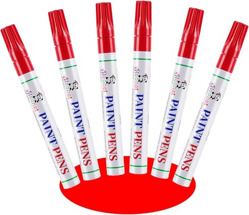 White Paint Pens marking pens Permanent Markers - 6 Pack Oil Based Waterproof Markers for Tire, Rubber,Wood, Rocks, Metal, Canvas,Plastic, Dark Surface,Craft office Supplies,Medium Point in Kuwait