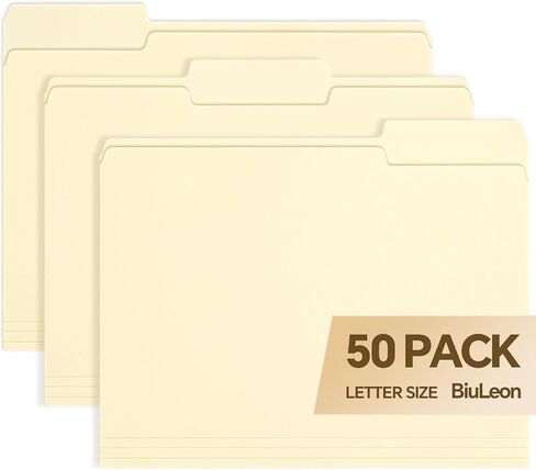 File Folders,21 Pack Manilla Folders 8.5x11,1/3 Cut Tabs Manila File Folders Letter Size for Easy Labeling and Organization,Vanilla Folders Great for Documents Home School Classroom Office Supplies in Saudi Arabia