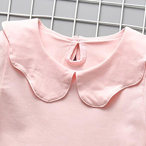 Babies, Toddlers, and Girls' Solid Short-Sleeve Tee Shirts Clothes Lapel Cotton Tee Shirts Tops Casual Summer Spring Tee White in Saudi Arabia