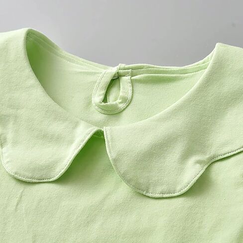 Babies, Toddlers, and Girls' Solid Short-Sleeve Tee Shirts Clothes Lapel Cotton Tee Shirts Tops Casual Summer Spring Tee White in Saudi Arabia