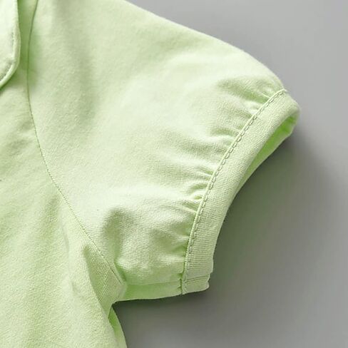 Babies, Toddlers, and Girls' Solid Short-Sleeve Tee Shirts Clothes Lapel Cotton Tee Shirts Tops Casual Summer Spring Tee White in Saudi Arabia