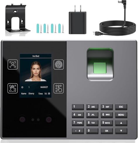 ساعات الوقت للموظفين التجارية التجارية الصغيرة ، Face + Photeprint + Palm + PIN ، Clock Ite and Out Machine للموظفين ، لا توجد رسوم شهرية لا يوجد برنامج مطلوب in Kuwait