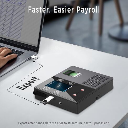ساعات الوقت للموظفين التجارية التجارية الصغيرة ، Face + Photeprint + Palm + PIN ، Clock Ite and Out Machine للموظفين ، لا توجد رسوم شهرية لا يوجد برنامج مطلوب in Kuwait