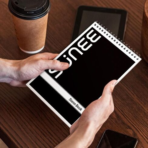 SUNEE 12 Pack Steno Pads 6x9, Gregg Rule, 60 Sheets, Spiral Notebook 6x9, White Paper, Take Notes with Top Spiral Notebook, for School, University, College, Work, Office, Black in Saudi Arabia