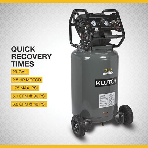 Klutch 60-Gallon Single-Stage Vertical Air Compressor, 3.7 HP, 230 Volts in Saudi Arabia