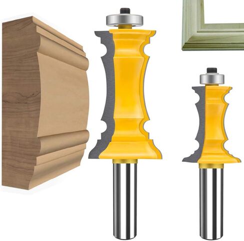 TAIWAIN 1/2 Inch Shank Router Bit Set 3 PCS , Raised Panel Cabinet Door Drawer Cutter Set, Carbide Wood Milling Tool, Router Raised Molding Woodworking Cutter Tool(F-1/4 SG) in Kuwait