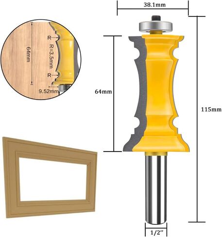 TAIWAIN 1/2 Inch Shank Router Bit Set 3 PCS , Raised Panel Cabinet Door Drawer Cutter Set, Carbide Wood Milling Tool, Router Raised Molding Woodworking Cutter Tool(F-1/4 SG) in Kuwait
