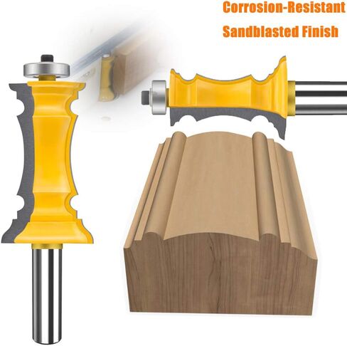 TAIWAIN 1/2 Inch Shank Router Bit Set 3 PCS , Raised Panel Cabinet Door Drawer Cutter Set, Carbide Wood Milling Tool, Router Raised Molding Woodworking Cutter Tool(F-1/4 SG) in Kuwait