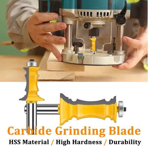 TAIWAIN 1/2 Inch Shank Router Bit Set 3 PCS , Raised Panel Cabinet Door Drawer Cutter Set, Carbide Wood Milling Tool, Router Raised Molding Woodworking Cutter Tool(F-1/4 SG) in Kuwait