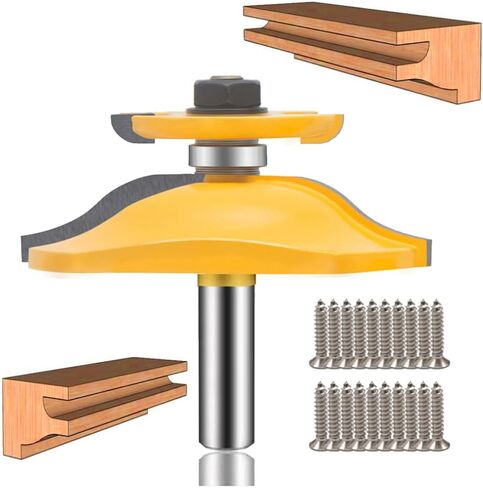 TAIWAIN 1/2 Inch Shank Router Bit Set 3 PCS , Raised Panel Cabinet Door Drawer Cutter Set, Carbide Wood Milling Tool, Router Raised Molding Woodworking Cutter Tool(F-1/4 SG) in Kuwait
