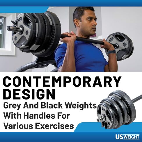 مجموعة الوزن القابلة للتعديل في الولايات المتحدة مع 55 بوصة الحديد ، الدمبل ، ومقبض kettlebell - معدات ممارسة متعددة الاستخدامات للتدريبات الصالة الرياضية المنزلية in Kuwait