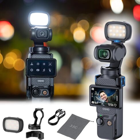 JJC 3Pcs LED Light for DJI Osmo Pocket 3 & Xtra Muse,Lightweight Magnetic | Rechargeable,Mini Video Light with Storage Bag,3 Color Modes / Brightness Levels for Selfie Vlog Close-Range Recording in Saudi Arabia