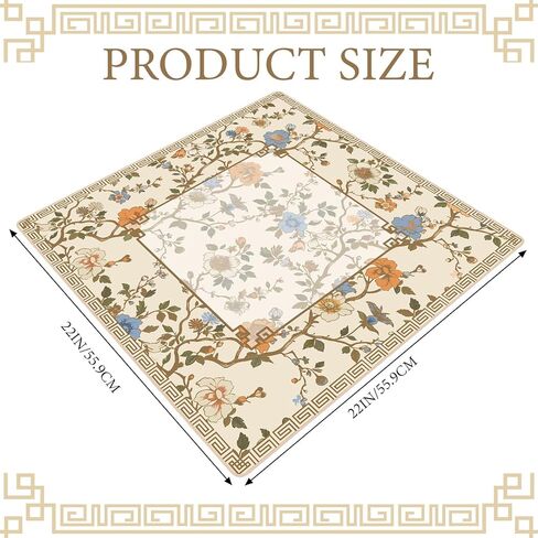 22 Inch Mini Chinoiserie Mahjong Mat for Travel Set Blue and White Floral Mahjong Mat Cute Small Domino Accessories Gifts Domino and Tile Game Table in Kuwait