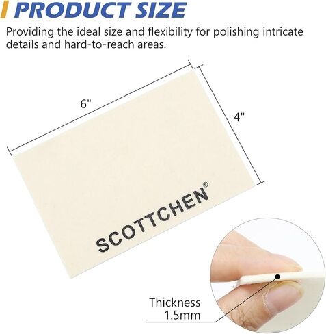 Scottchen 4PCS من الصوف من أجل التلميع والتلميع ولفائف ، 6 "× 4" × 1.55 ملم ، مثالية للمجوهرات والمجوهرات والزجاج والمعادن. in Kuwait